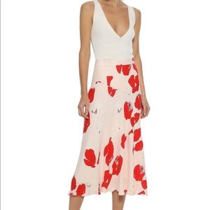 IRIS & INK Scarlett Printed Crepe Midi Skirt